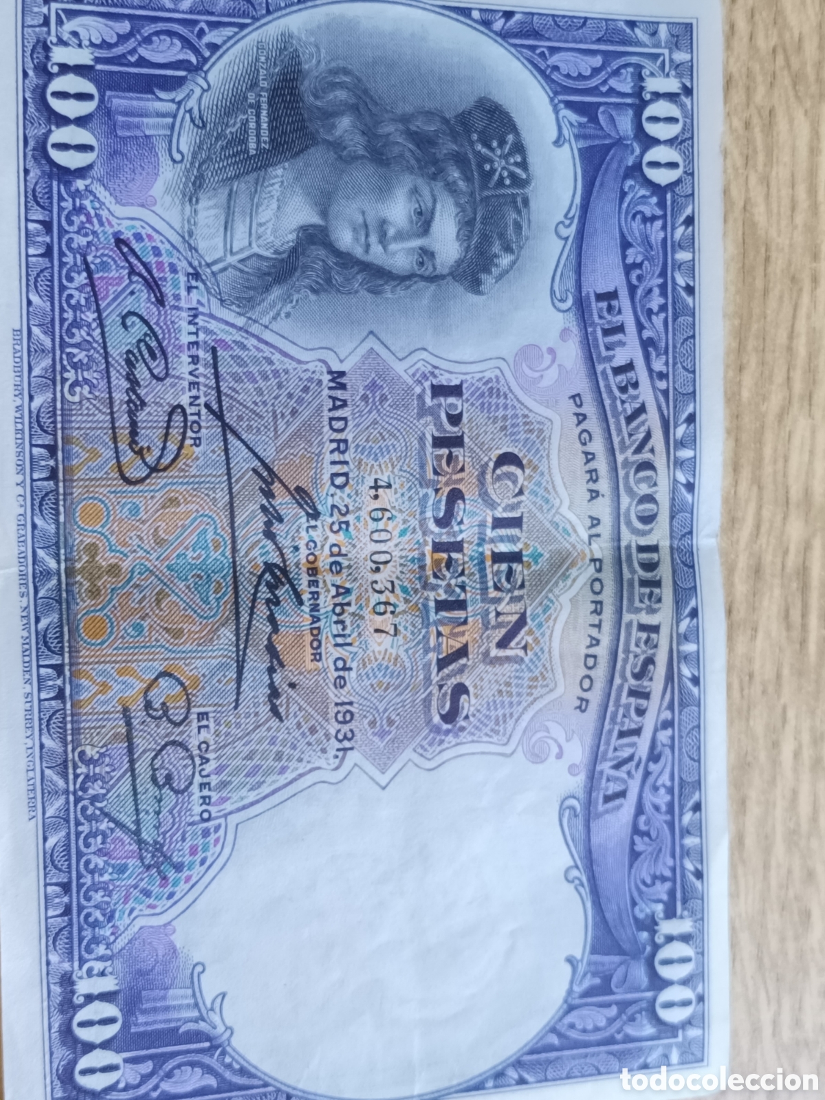 Billetes espa&ntilde;oles: BILLETE DE 100 PESETAS DEL 25 DE ABRIL DE 1931