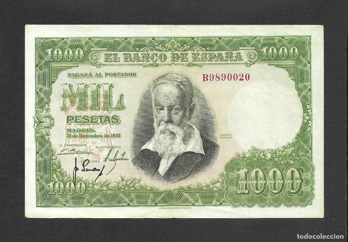 Spanische Banknoten: 1000 PESETAS 1951 SERIE B EBC-