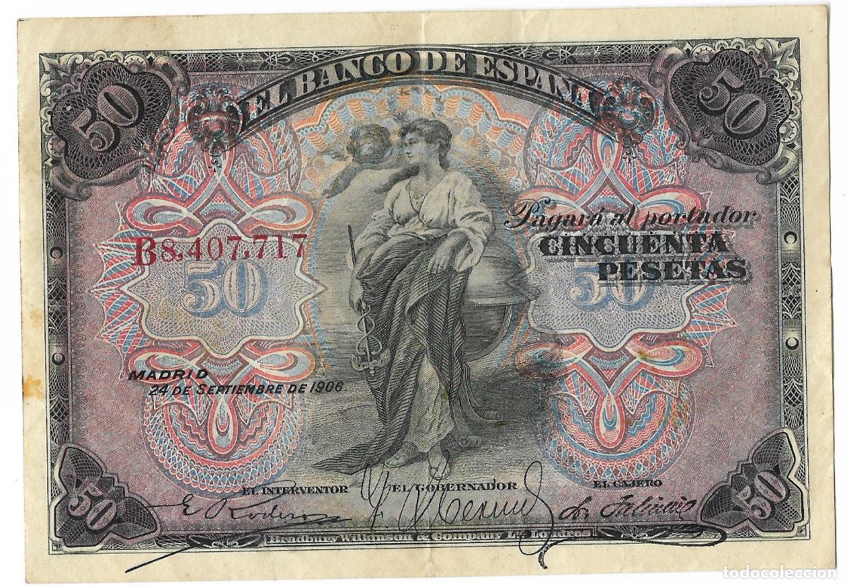 Billetes espa&ntilde;oles: BANCO DE ESPA&Ntilde;A 50 PESETAS 1908