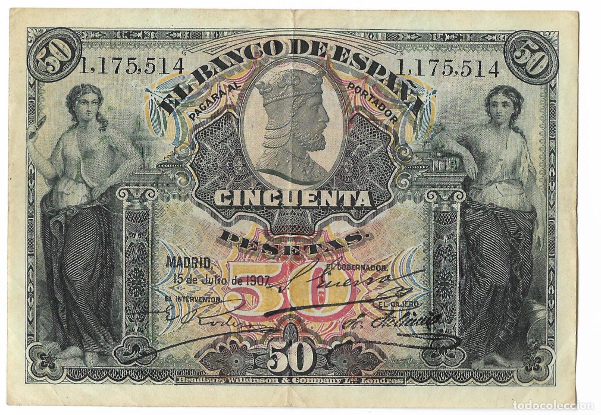Billetes espa&ntilde;oles: BANCO DE ESPA&Ntilde;A 50 PESETAS 1907