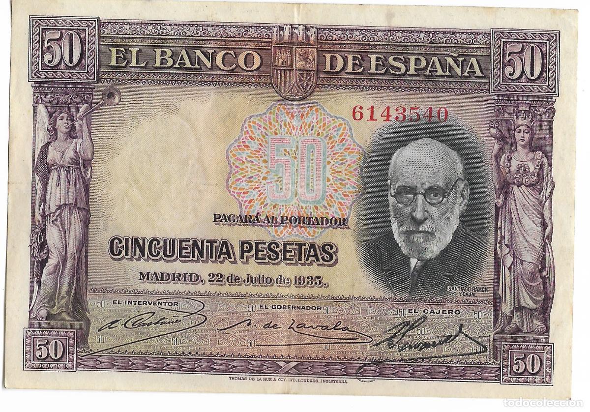 Billetes espa&ntilde;oles: BANCO DE ESPA&Ntilde;A ( SAQNTIAGO RAMON Y CAJAL ) 50 PESETAS 1935