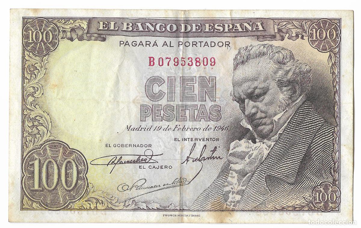 Billetes espa&ntilde;oles: BANCO DE ESPA&Ntilde;A ( FRANCISCO DE GOYA ) 100 PESETAS 1946