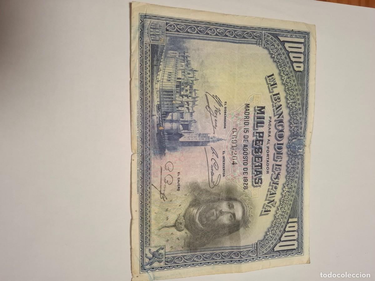 Billetes espa&ntilde;oles: 1000 PESETAS DE 1928 SIN SERIE-204