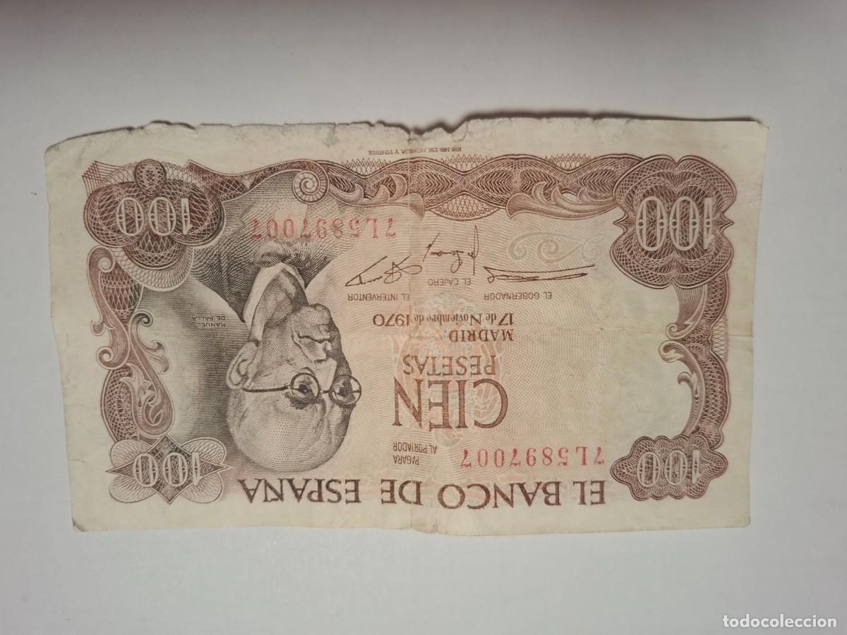 Billetes espa&ntilde;oles: 100 PESETAS DE 1970 SERIE 7L-007
