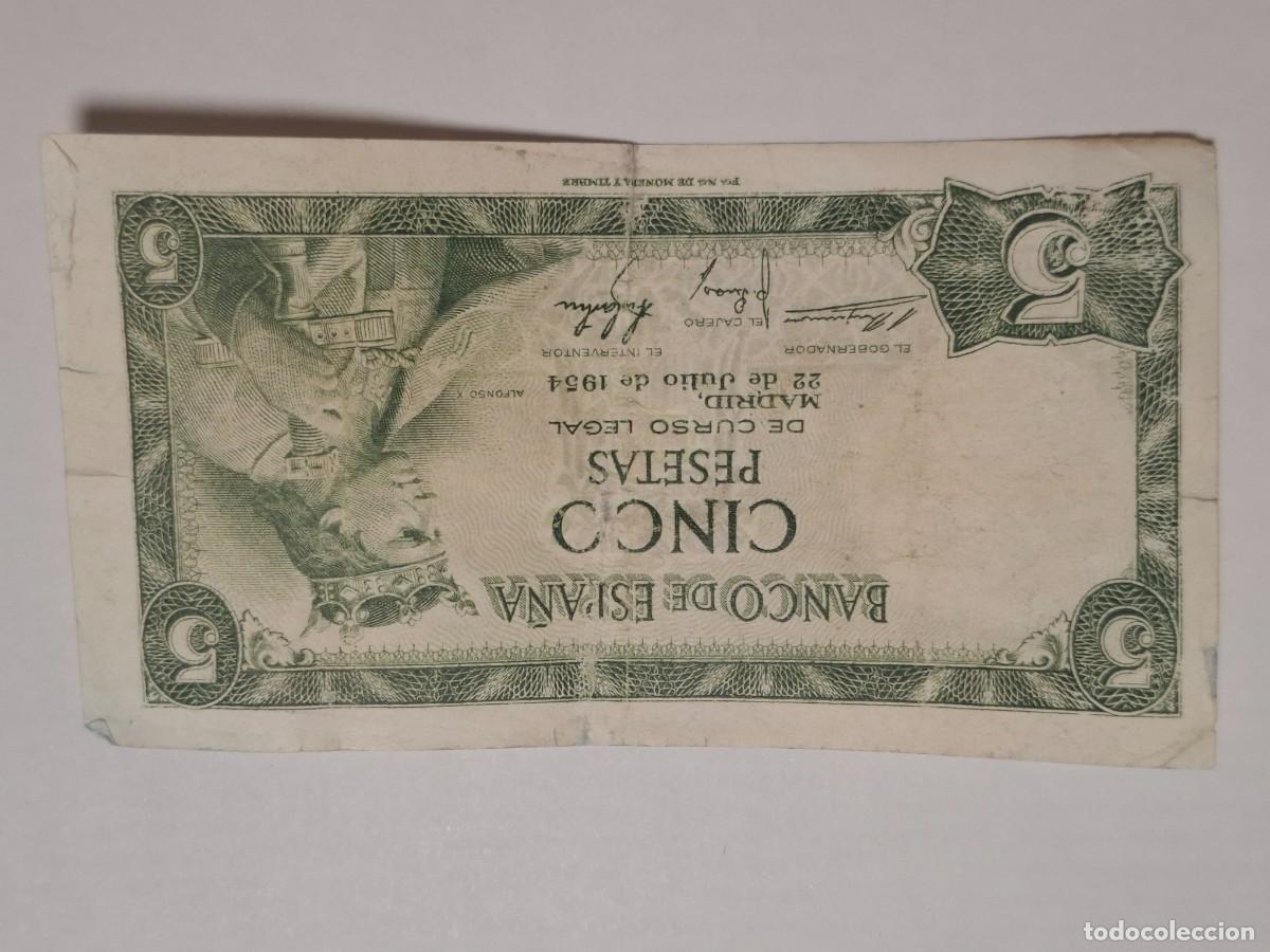 Billetes espa&ntilde;oles: 5 PESETAS DE 1954 SERIE R-148