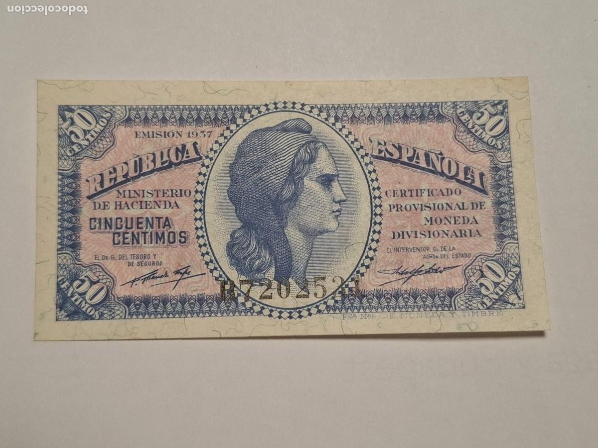 Billetes espa&ntilde;oles: 50 CENTIMOS DE 1937 SERIE B-531 SC