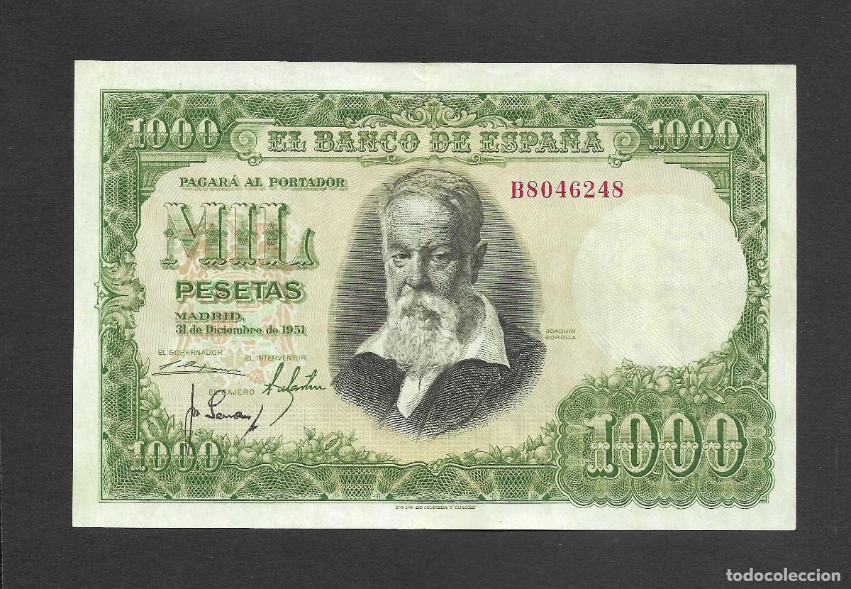 Billetes espa&ntilde;oles: 1000 PESETAS 1951 SERIE B EBC