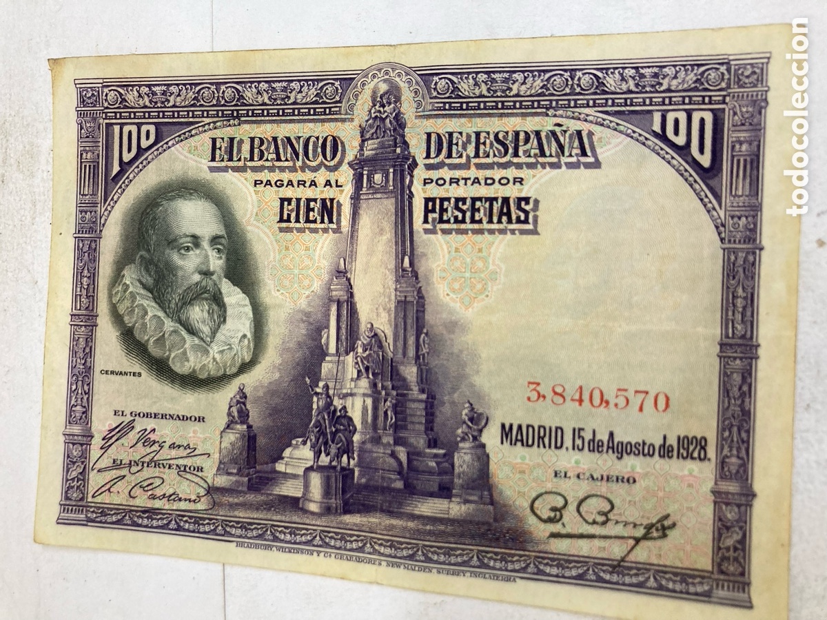 Billetes espa&ntilde;oles: Billete de 100 pesetas 1928 sin circular