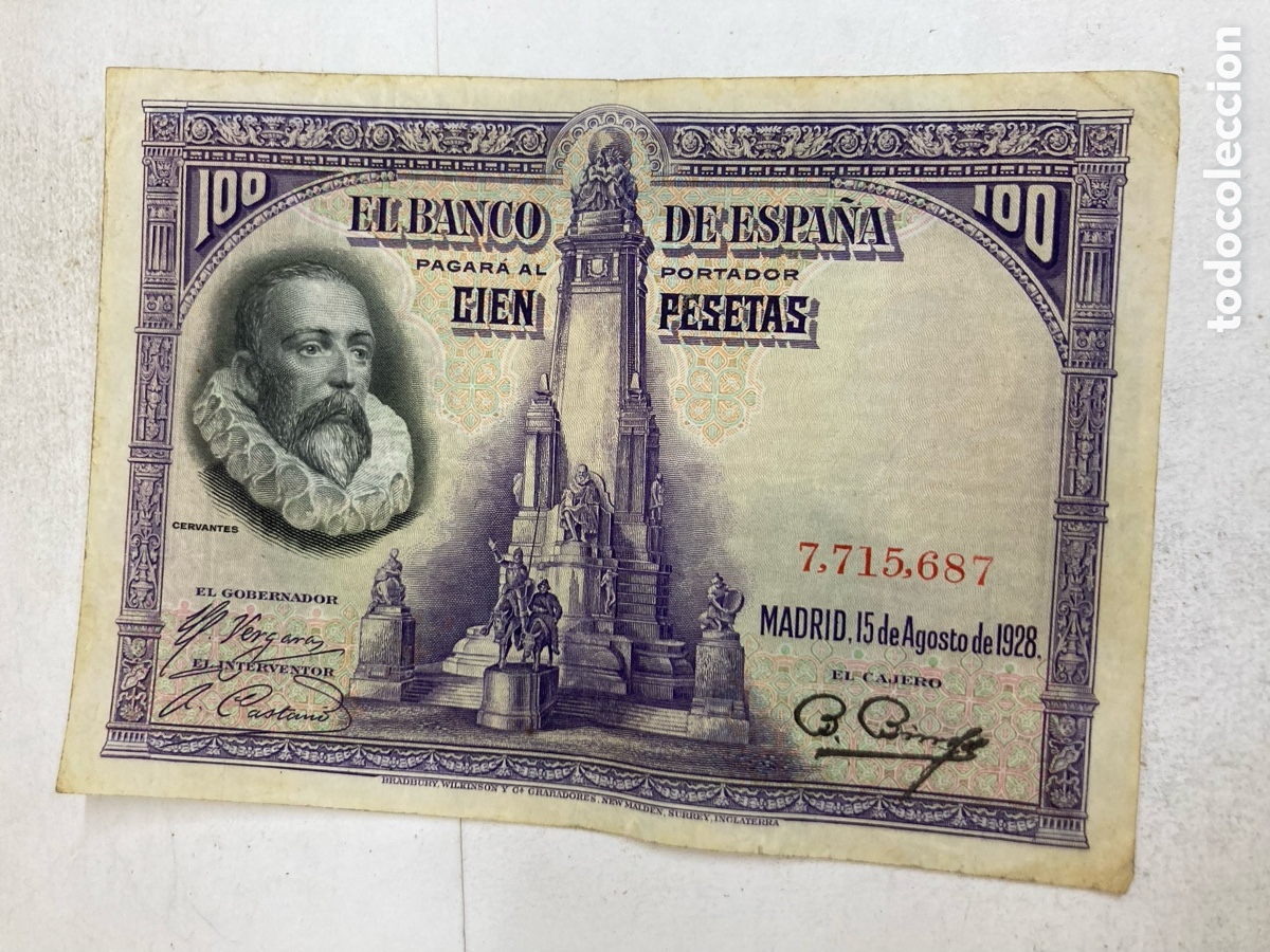 Billetes espa&ntilde;oles: Billete de 100 pesetas 1928