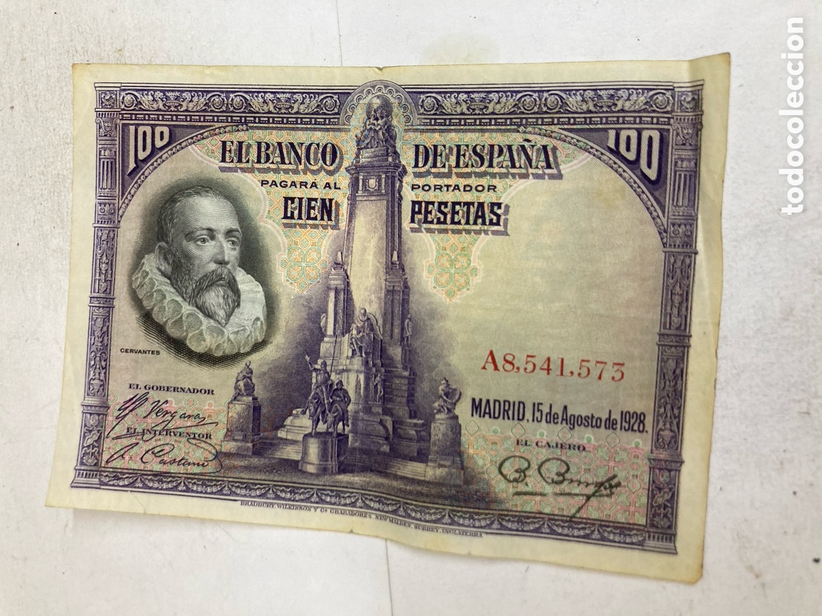 Billetes espa&ntilde;oles: Billete de 100 pesetas 1928