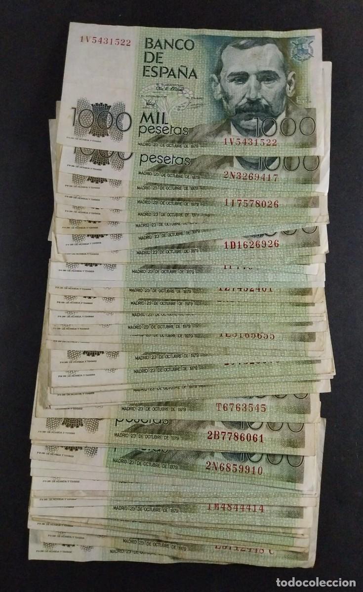 Billetes espa&ntilde;oles: LOTE DE 50 BILLETES 1000 PESETAS 1979 SERIES DISTINTAS PEREZ GALDOS