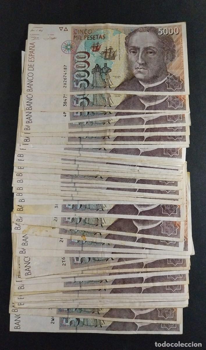 Billetes espa&ntilde;oles: LOTE DE 50 BILLETES 5000 PESETAS 1992 COL&Oacute;N SERIES DISTINTAS