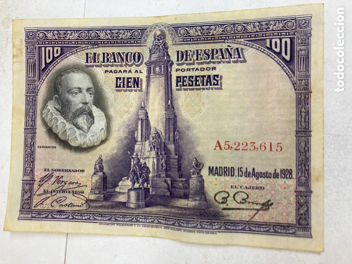 Billetes espa&ntilde;oles: Billete de 100 pesetas 1928