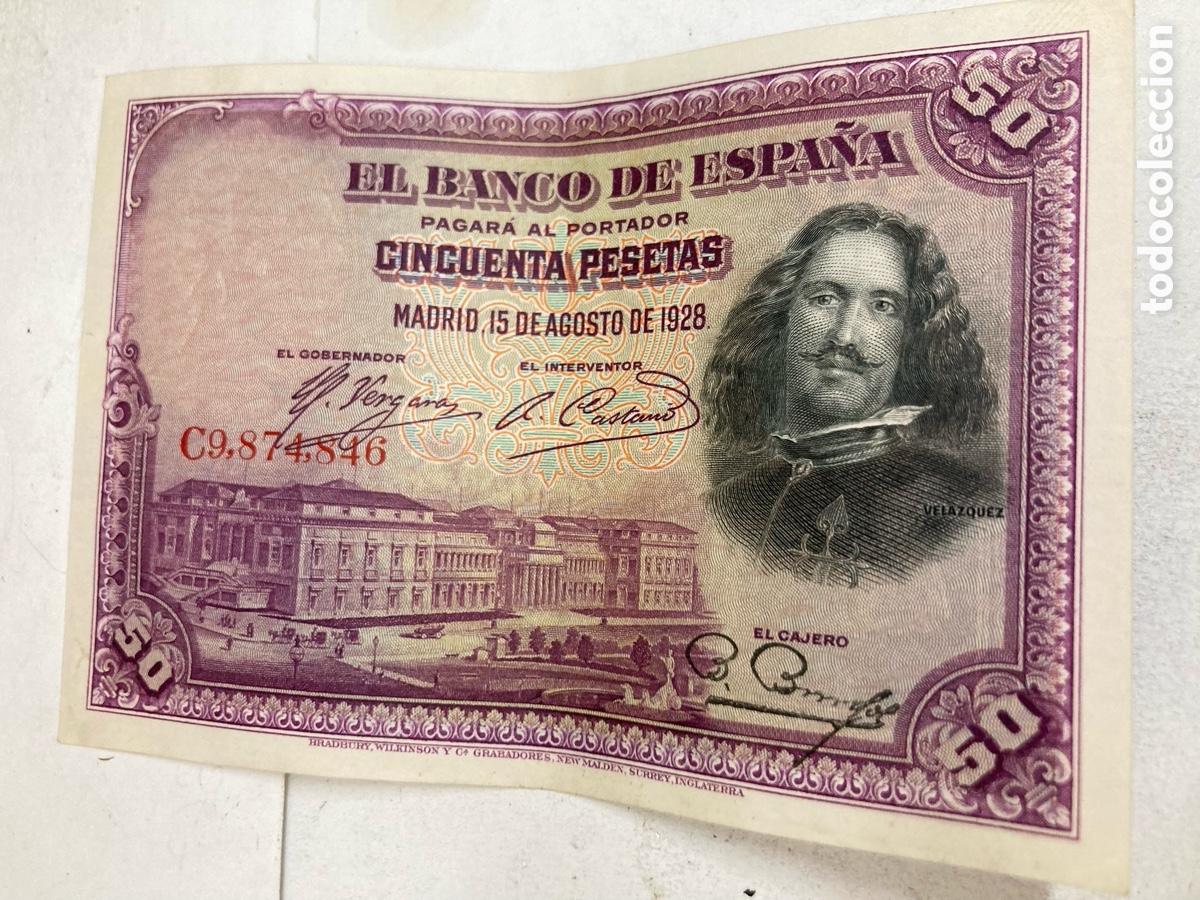 Billetes espa&ntilde;oles: Billete de 50 pesetas 1928