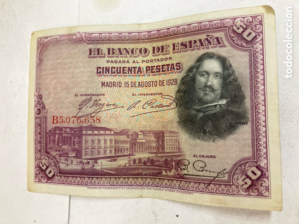Billetes espa&ntilde;oles: Billete de 50 pesetas 1928