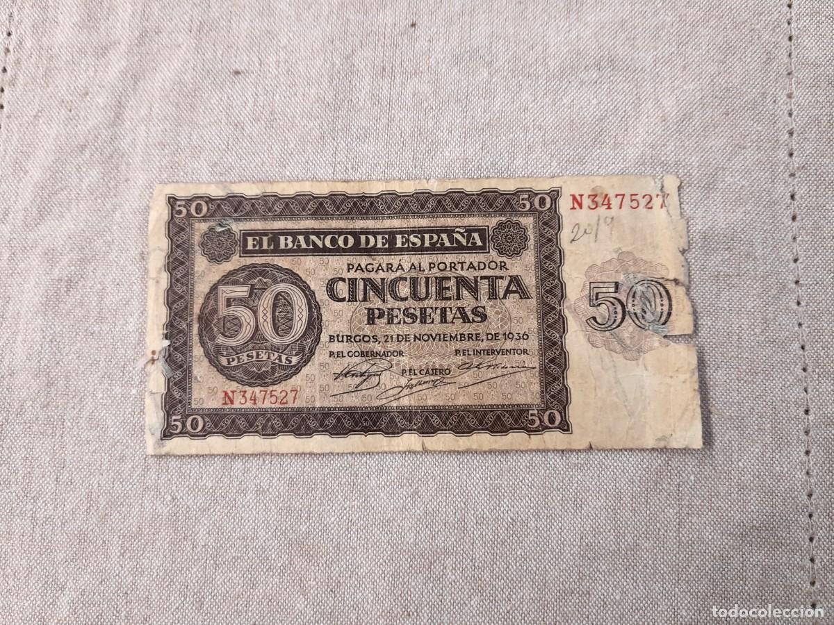 Billetes espa&ntilde;oles: Billete de 50 Pesetas 1936, Burgos