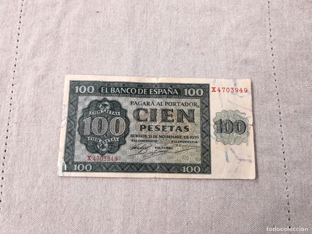 Billetes espa&ntilde;oles: Billete de 100 Pesetas 1936, Burgos