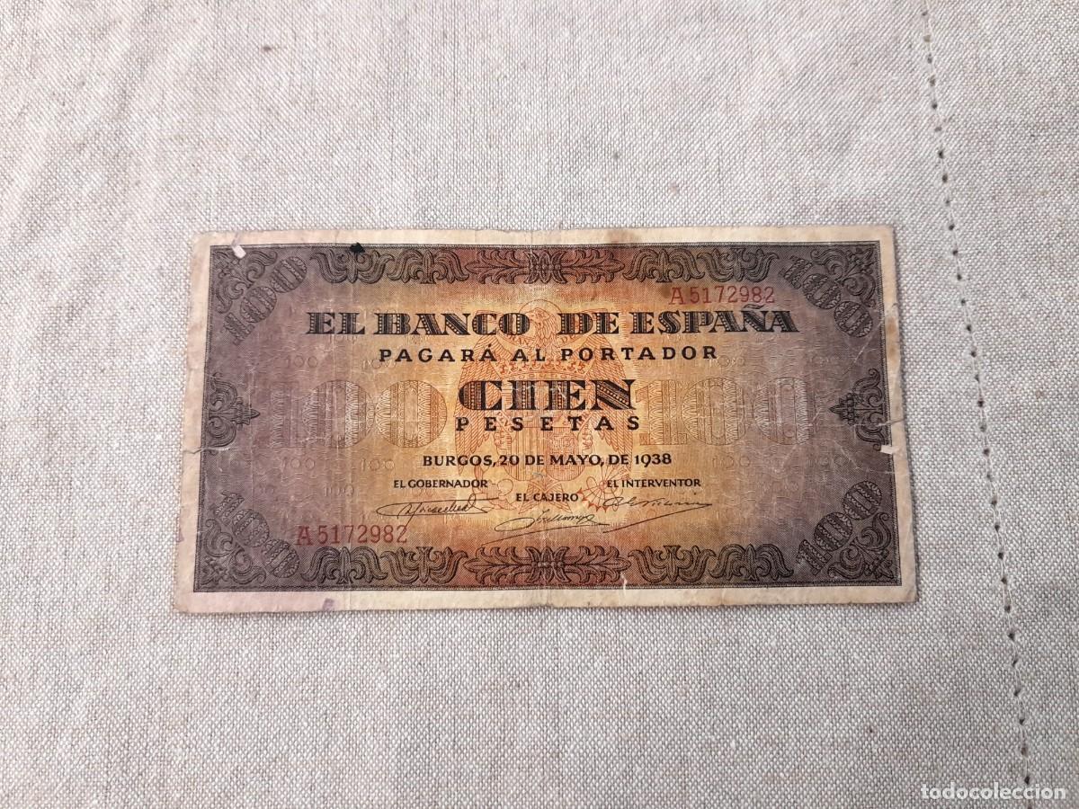 Billetes espa&ntilde;oles: Billete de 100 Pesetas 1938 serie A, Burgos