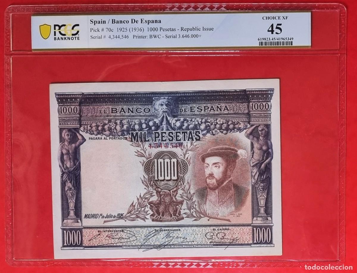 Billetes espa&ntilde;oles: ESPA&Ntilde;A REPUBLICA PCGS | SOLO ACEPTO PAYPAL| BILLETE 1000 PESETAS 1925 LEER DESCRIPCION