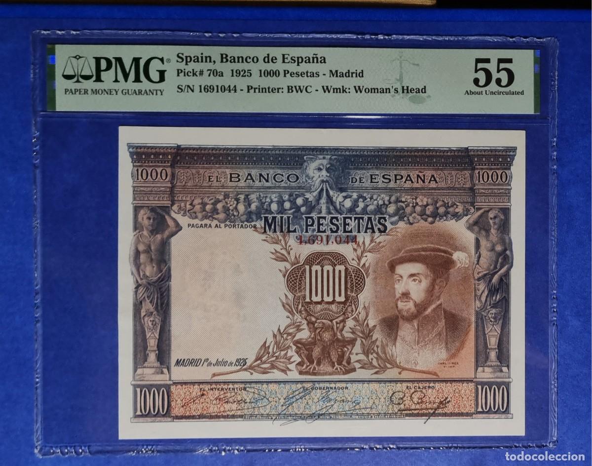 Billetes espa&ntilde;oles: ESPA&Ntilde;A ALFONSO XIII PMG POCOS ASI | SOLO ACEPTO PAYPAL| BILLETE 1000 PESETAS 1925 LEER DESCRIPCION