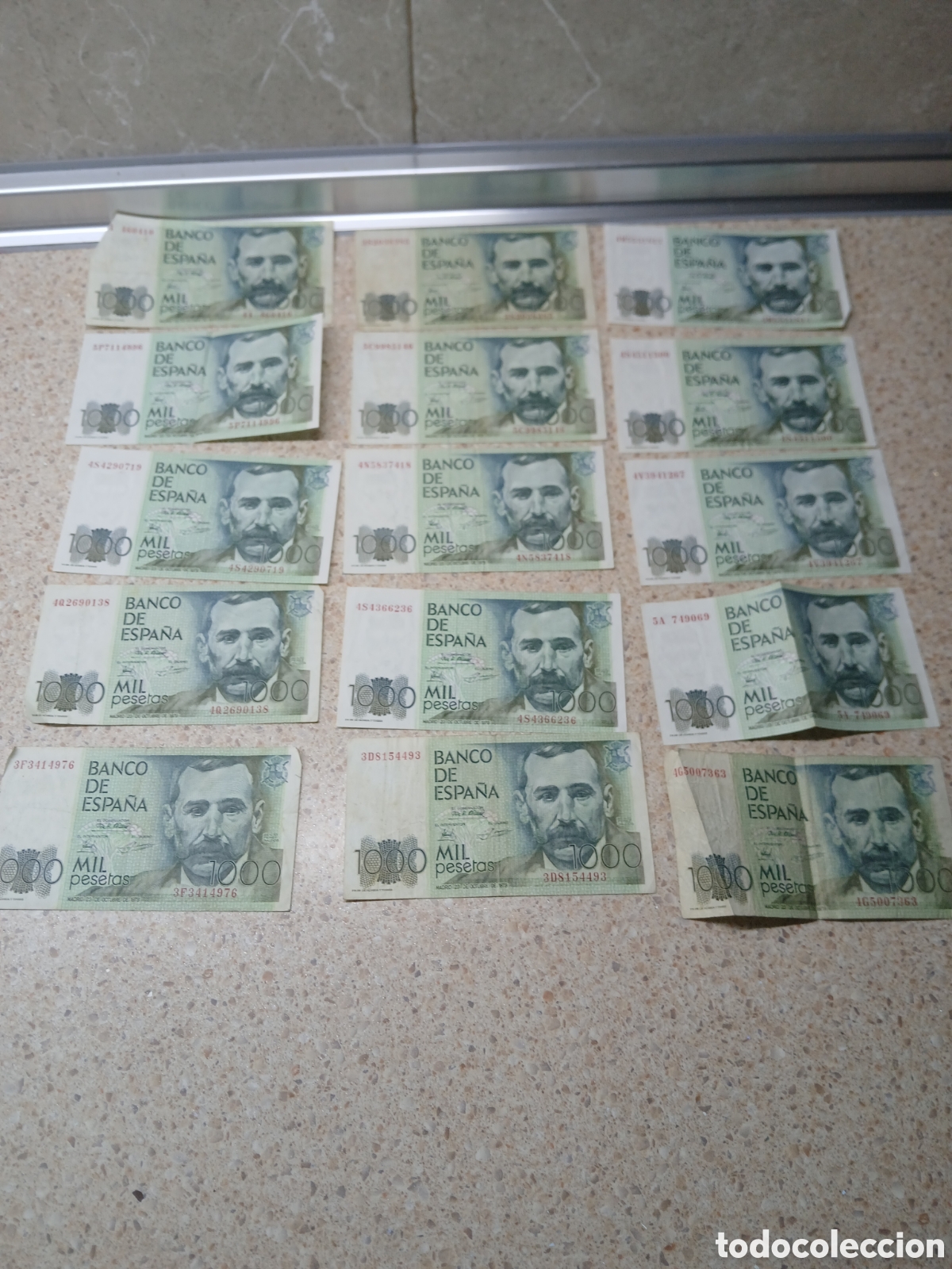 Billetes espa&ntilde;oles: LOTE, 15 BILLETES DE MIL PESETAS BENITO PEREZ GALDOS.