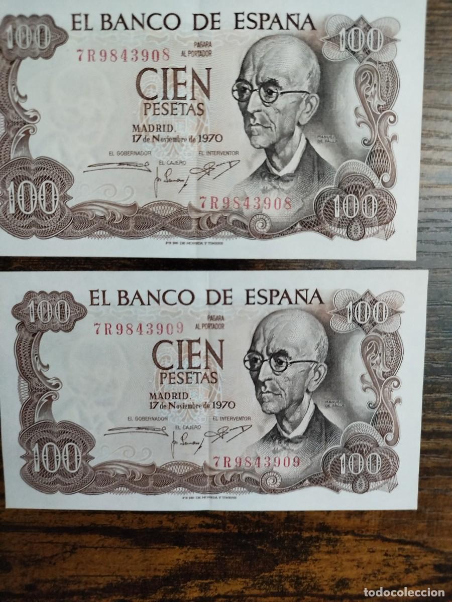 Billetes espa&ntilde;oles: Pareja correlativa billetes 100 PESETAS 1979