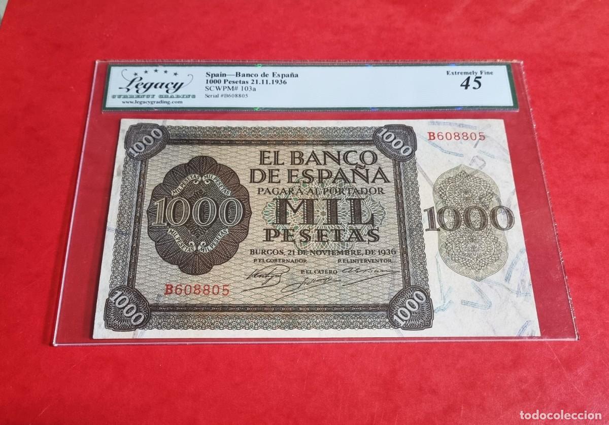 Billetes espa&ntilde;oles: ESTADO ESPA&Ntilde;OL BURGOS PRECIOSO LEGACY|SOLO ACEPTO PAYPAL| BILLETE 1000 PESETAS 1936 LEER DESCRIPCION