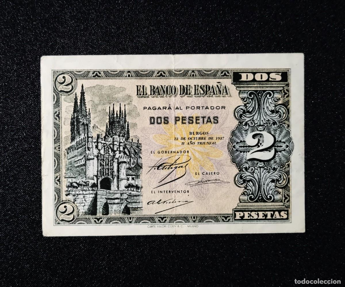 Billetes espa&ntilde;oles: ESTADO ESPA&Ntilde;OL OCTUBRE EXCELENTE | SOLO ACEPTO PAYPAL| BILLETE 2 PESETAS 1937 LEER DESCRIPCION
