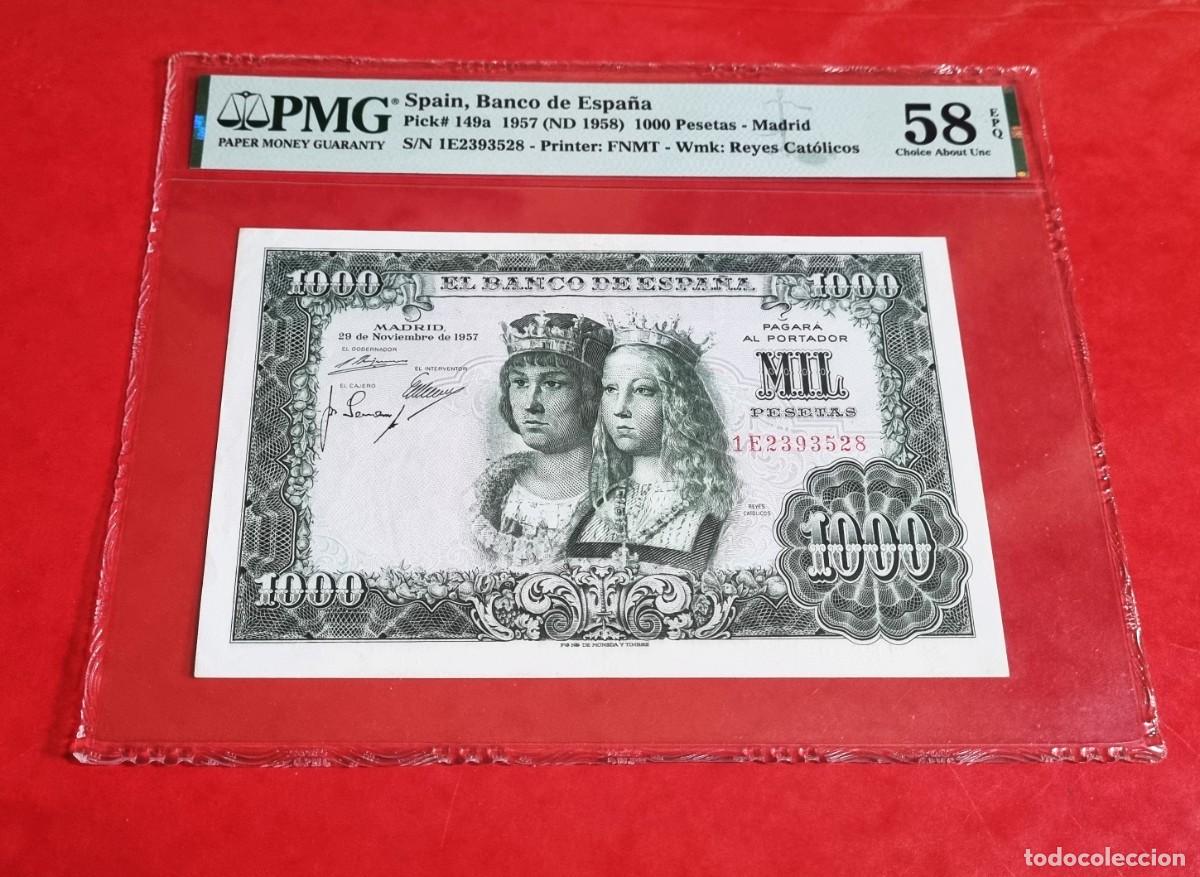 Billetes espa&ntilde;oles: ESTADO ESPA&Ntilde;OL PMG EPQ | SOLO ACEPTO PAYPAL| BILLETE 1000 PESETAS 1957 LEER DESCRIPCION