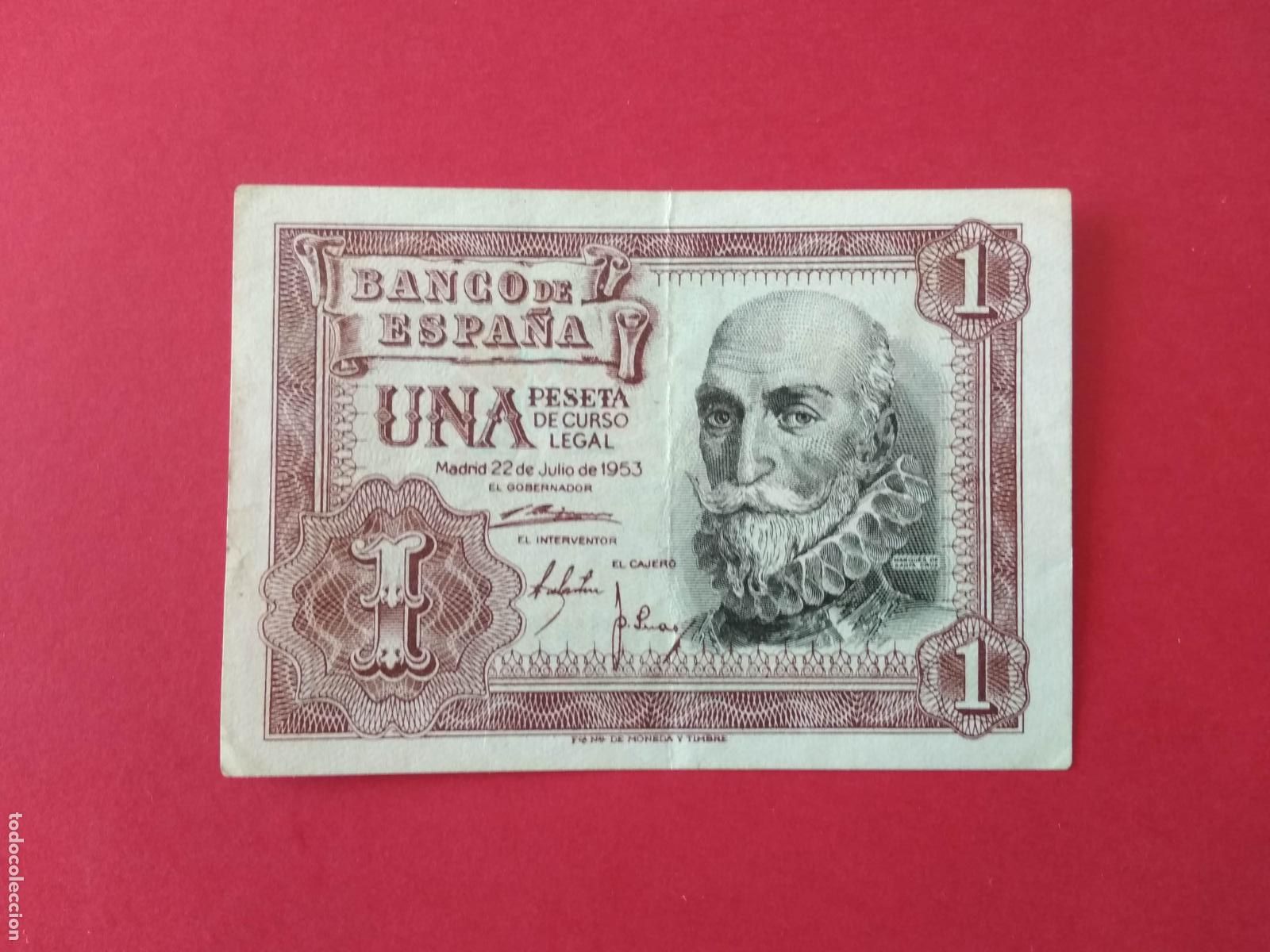 Billetes espa&ntilde;oles: BILLETE ESPA&Ntilde;A A&Ntilde;O 1953 BANCO DE ESPA&Ntilde;A 1 UNA PESETA