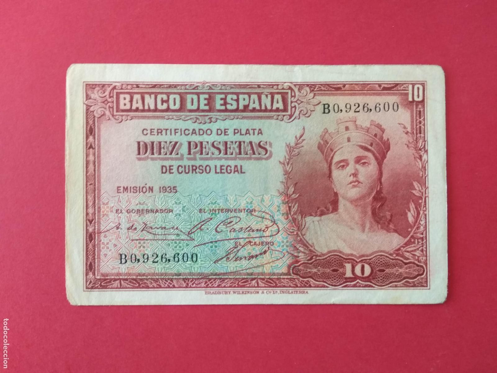 Billetes espa&ntilde;oles: BILLETE ESPA&Ntilde;A A&Ntilde;O 1935 BANCO DE ESPA&Ntilde;A 10 PESETAS DIEZ PTAS