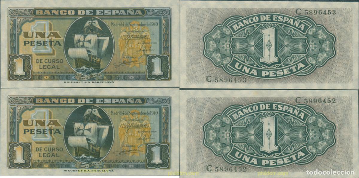 Billetes espa&ntilde;oles: 207 ESPA&Ntilde;A 1940 1 Peseta Estado espa&ntilde;ol 4 de septiempre 1940