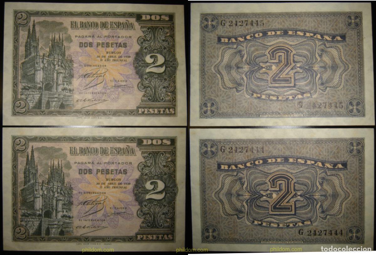 Billetes espa&ntilde;oles: 690 ESPA&Ntilde;A 1938 2 PESETAS ESTADO ESPA&Ntilde;OL 30 DE ABRIL DE 1938