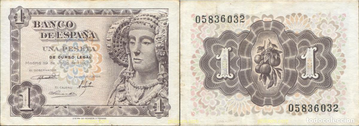 Spanish Banknotes: 711 ESPA&Ntilde;A 1948 1 Peseta Estado espa&ntilde;ol 19 de junio de 1948