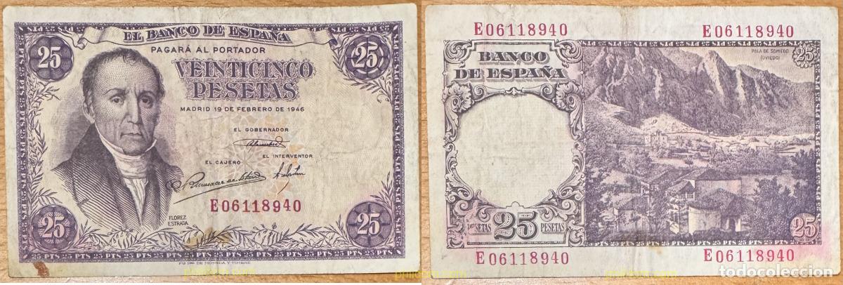 Billetes espa&ntilde;oles: 4473 ESPA&Ntilde;A 1946 SPAIN 25 PESETAS 1946 FLOREZ ESTRADA
