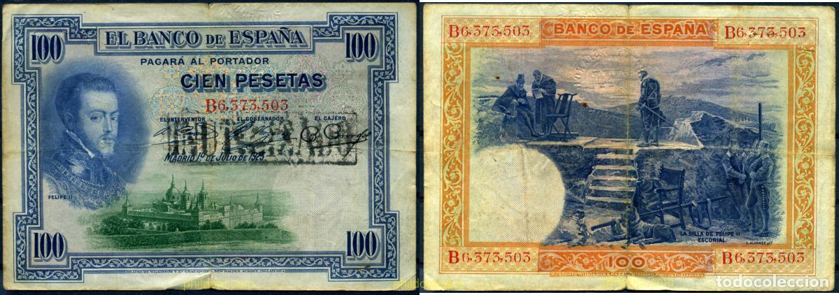 Billetes espa&ntilde;oles: 795 ESPA&Ntilde;A 1925 100 Pesetas Alfonso XIII 1 de julio de 1925