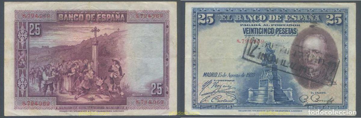 Billetes espa&ntilde;oles: 787 ESPA&Ntilde;A 1928 25 PESETAS 1928 CALDERON DE LA BARCA
