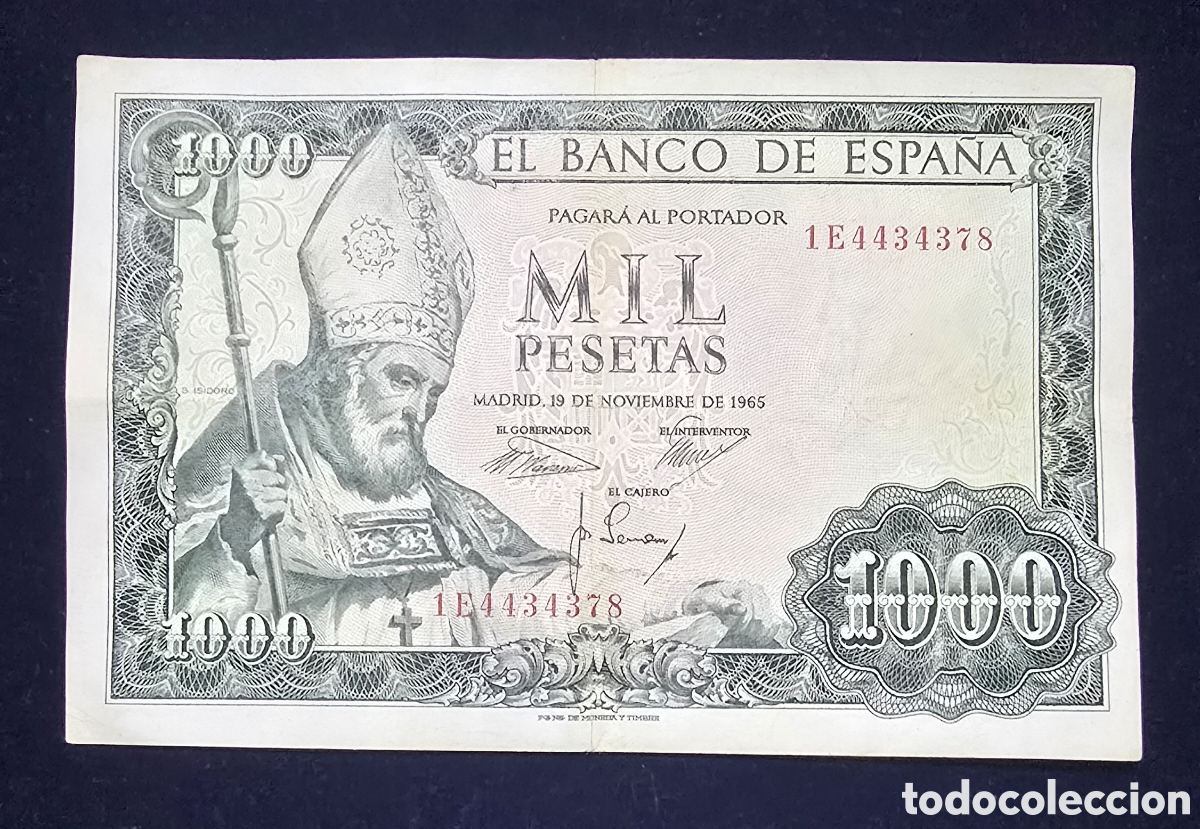 Billetes espa&ntilde;oles: Espa&ntilde;a 1000 Ptas de 1965 San Isidoro
