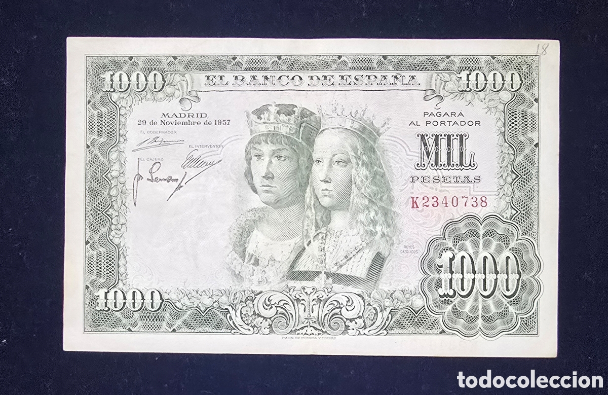 Billetes espa&ntilde;oles: Espa&ntilde;a 1000 Ptas de 1957 Reyes Catolicos Serie K