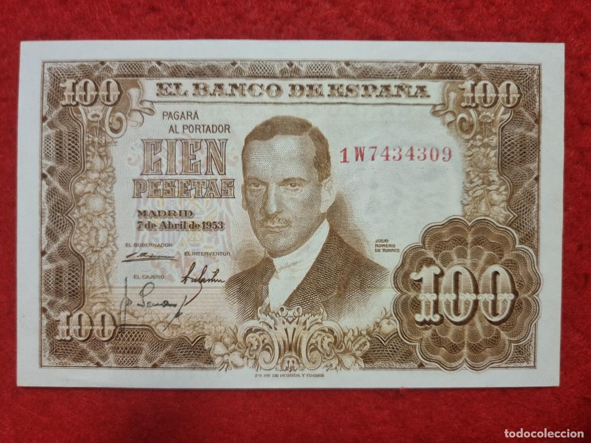 Billetes espa&ntilde;oles: BILLETE 100 PESETAS 1953 MBC SERIE 1W ORIGINAL T309