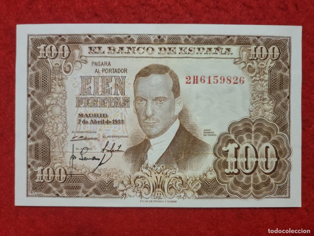 Billetes espa&ntilde;oles: BILLETE 100 PESETAS 1953 EBC- SERIE 2H ORIGINAL T826
