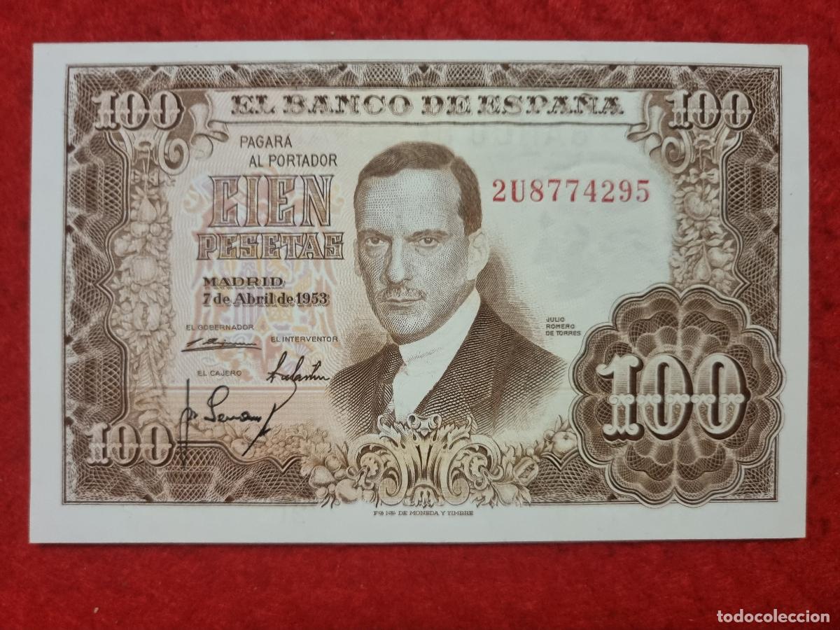 Billetes espa&ntilde;oles: BILLETE 100 PESETAS 1953 EBC+ SERIE 2U ORIGINAL T295