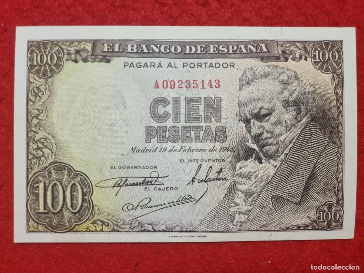 Billetes espa&ntilde;oles: BILLETE 100 PESETAS 1946 GOYA EBC+ SERIE A ORIGINAL T143