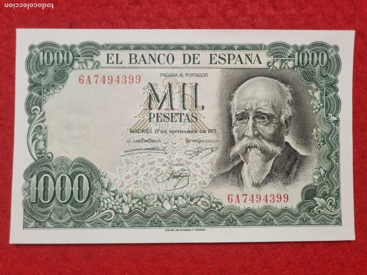 Billetes espa&ntilde;oles: BILLETE 1000 PESETAS 1971 SIN CIRCULAR SERIE 6A ORIGINAL T399