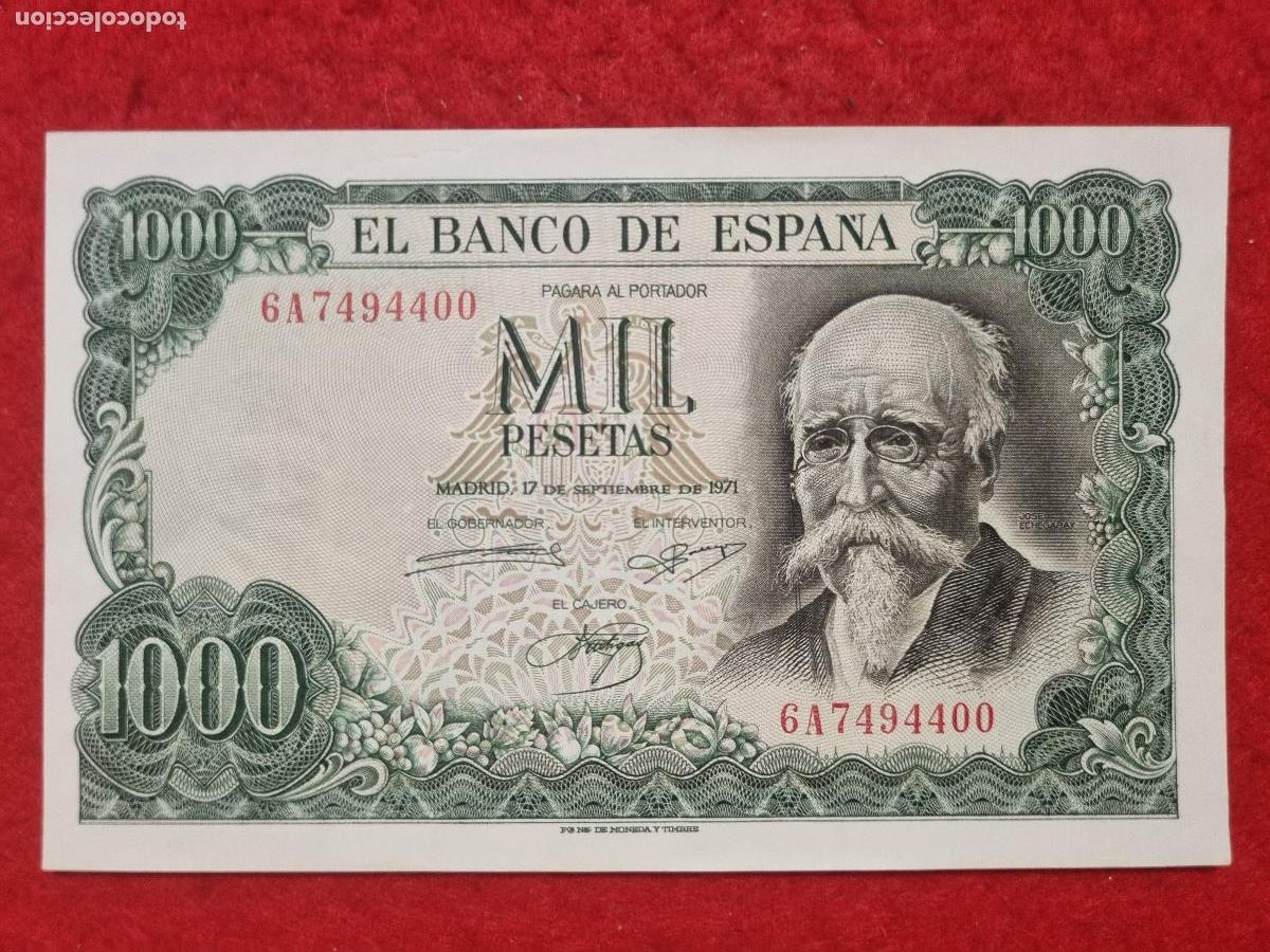 Billetes espa&ntilde;oles: BILLETE 1000 PESETAS 1971 SIN CIRCULAR SERIE 6A ORIGINAL T400