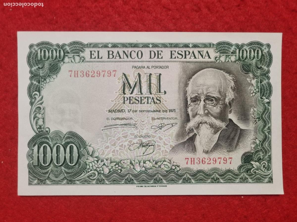 Billetes espa&ntilde;oles: BILLETE 1000 PESETAS 1971 SIN CIRCULAR SERIE 7H ORIGINAL T797