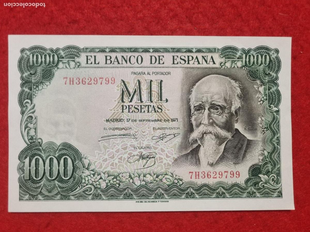 Billetes espa&ntilde;oles: BILLETE 1000 PESETAS 1971 SIN CIRCULAR SERIE 7H ORIGINAL T799