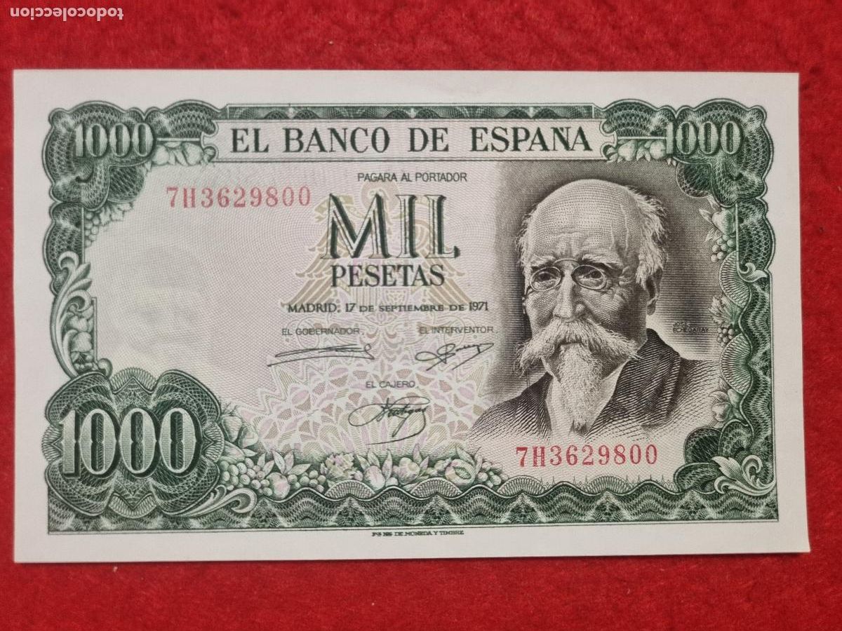 Billetes espa&ntilde;oles: BILLETE 1000 PESETAS 1971 SIN CIRCULAR SERIE 7H ORIGINAL T800