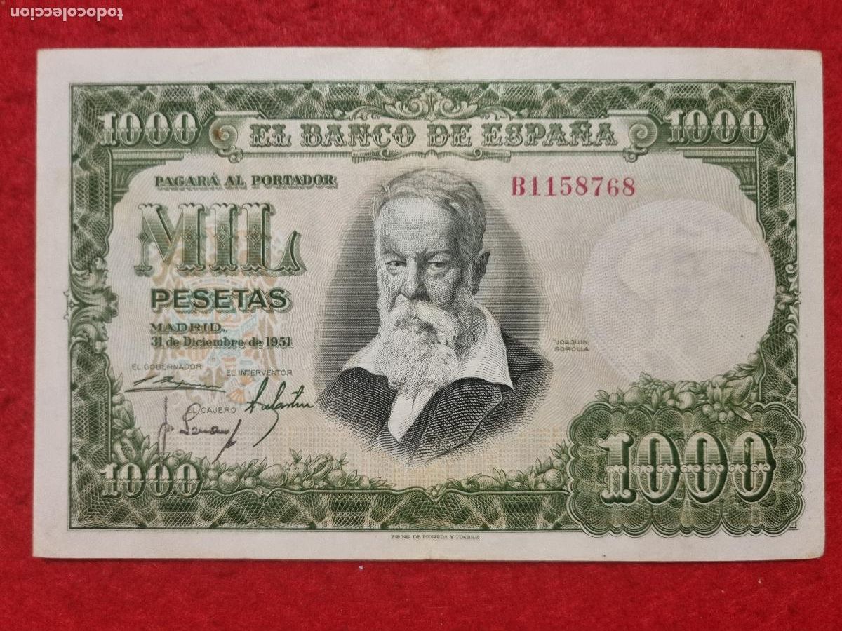 Billetes espa&ntilde;oles: BILLETE 1000 PESETAS 1951 MBC+ SERIE B ORIGINAL T768