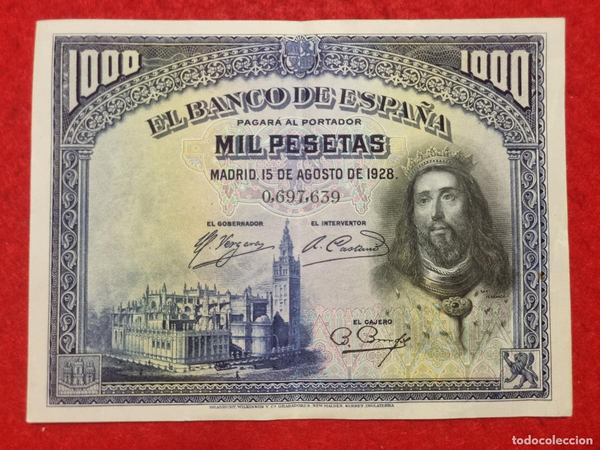 Billetes espa&ntilde;oles: BILLETE 1000 PESETAS 1928 EBC+ SIN SERIE ORIGINAL T639